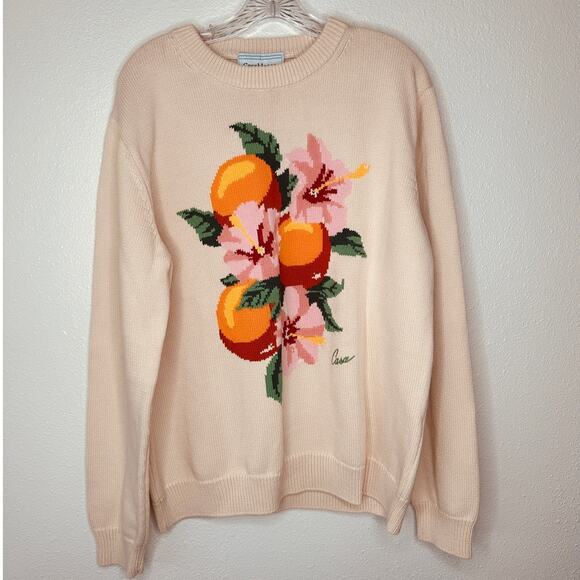 NWT Casablanca Cream Kapalia Oranges Graphic Intarsia Knit Sweater XXL - Picture 5 of 14